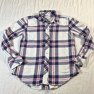 Vineyard Vines Women’s Plaid Flannel Button Down Shirt - White, Blue & Pink Sz 0